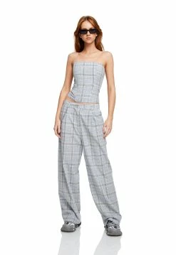 Lioness US Shopify SEBASTIAN PANT - BLUE PLAID -Lioness Sales Shop LT88 763 1 LB88 515 1 BLUE PLAID 1