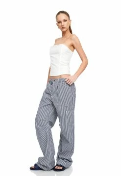 Lioness US Shopify MIAMI VICE PANT - NAVY PINSTRIPE