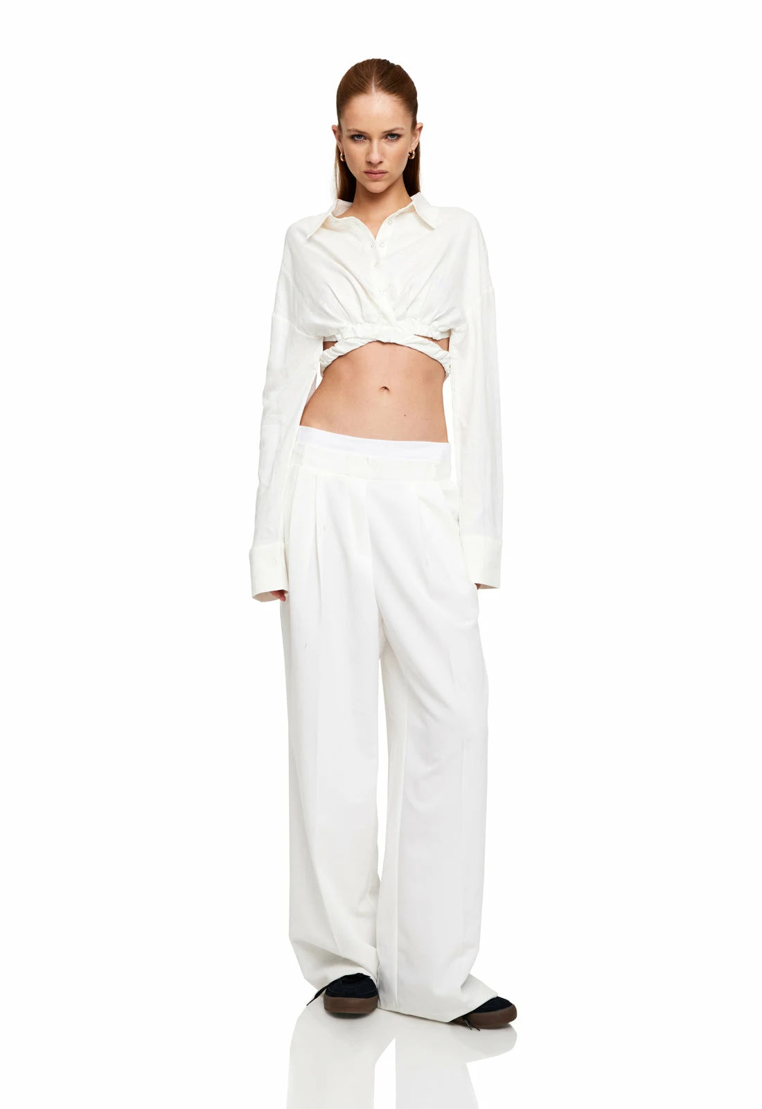 Lioness US Shopify SEVILLE CROP SHIRT - SNOW 3 Lioness US Shopify SEVILLE CROP SHIRT - SNOW - Image 3