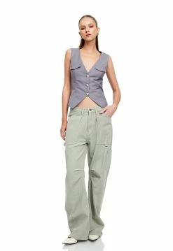 Lioness US Shopify CINCO FITTED VEST - SLATE -Lioness Sales Shop LT88 779 3SLATE LB88 381 1LIGHTKHAKI1