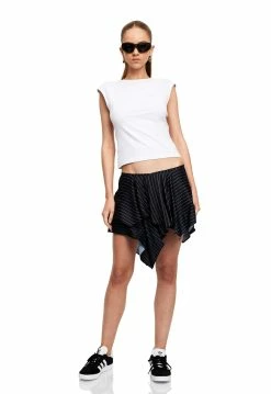Lioness US Shopify TURLINGTON MINI SKIRT - BLACK PINSTRIPE -Lioness Sales Shop LT88 790BABYPOWDER LB88 525 1BLACKPINSTRIPE1