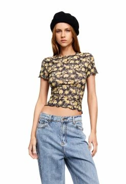 Lioness US Shopify SAINT TIE TEE - VINTAGE FLORAL -Lioness Sales Shop LT88 791 1 VINTAGE FLORAL LB88 499 DUKE BLUE 1