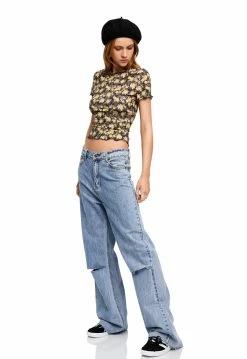 Lioness US Shopify SAINT TIE TEE - VINTAGE FLORAL -Lioness Sales Shop LT88 791 1 VINTAGE FLORAL LB88 499 DUKE BLUE 7