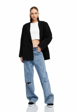 Lioness US Shopify NAOMI PINSTRIPE BLAZER - BLACK PINSTRIPE -Lioness Sales Shop LT88 792BABYPOWDER LB88 499DUKEBLUE LC88 560BLACKPINSTRIPE2