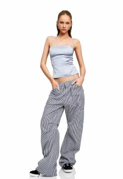 Lioness US Shopify THE MUSE CORSET - SONIC SILVER -Lioness Sales Shop LT88 793 SONIC SILVER LB88 381 5 NAVY PINSTRIPE 17