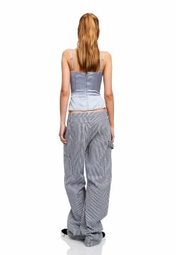 Lioness US Shopify THE MUSE CORSET - SONIC SILVER -Lioness Sales Shop LT88 793 SONIC SILVER LB88 381 5 NAVY PINSTRIPE 23