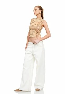 Lioness US Shopify LULU TIE TANK - LATTE -Lioness Sales Shop LT88 795LATTE LB88 570 2PEARL5