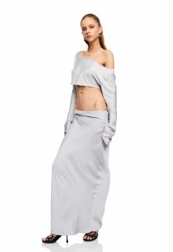 Lioness US Shopify DEVON LONG SLEEVE TOP - SONIC SILVER -Lioness Sales Shop LT88 797 SONIC SILVER LB88 538 SONIC SILVER 7