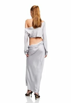 Lioness US Shopify DEVON LONG SLEEVE TOP - SONIC SILVER -Lioness Sales Shop LT88 797 SONIC SILVER LB88 538 SONIC SILVER 9