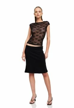 Lioness US Shopify MERCI MIDI SKIRT - LICORICE -Lioness Sales Shop LT88 810 2LICORICE LB88 536LICORICE1