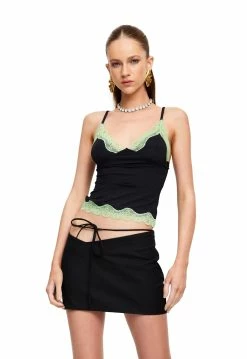Alternative view of Lioness US Shopify DOS FITTED CAMI - LICORICE