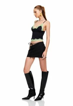Lioness US Shopify DOS FITTED CAMI - LICORICE -Lioness Sales Shop LT88 811 LICORICE LB88 539 1 LICORICE 4