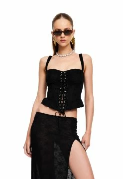 Lioness US Shopify CUATRO CORSET - LICORICE -Lioness Sales Shop LT88 813 1 LICORICE LB88 558 LICORICE 1