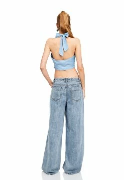 Lioness US Shopify CIPRIANI HALTER - POWDER BLUE -Lioness Sales Shop LT88 821 1 POWDER BLUE LB88 570 1 FADED DENIM 6