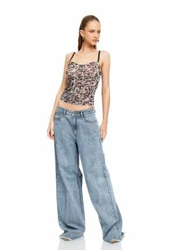 Lioness US Shopify EIVISSA MESH CAMI - ABSTRACT ROSE -Lioness Sales Shop LT88 823 1 ABSTRACT ROSE LB88 570 1 FADED DENIM 2