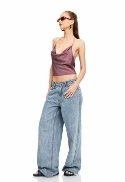 Lioness US Shopify SAN ANTONIA TOP - CARDINAL -Lioness Sales Shop LT88 824 CARDINAL LB88 570 1 FADED DENIM 5