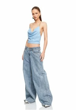 Lioness US Shopify SAN ANTONIA TOP - POWDER BLUE -Lioness Sales Shop LT88 824 POWDER BLUE LB88 570 1 FADED DENIM 6