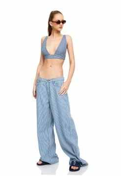 Lioness US Shopify EIVISSA BAGGY JEAN - BLUE DENIM STRIPE -Lioness Sales Shop LT88 826 LB88 570 BLUE DENIM STRIPE 12