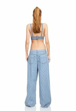 Lioness US Shopify BLUE MARLIN TOP - BLUE DENIM STRIPE -Lioness Sales Shop LT88 826 LB88 570 BLUE DENIM STRIPE 8