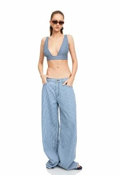 Lioness US Shopify EIVISSA BAGGY JEAN - BLUE DENIM STRIPE -Lioness Sales Shop LT88 826 LB88 570 BLUE DENIM STRIPE 9