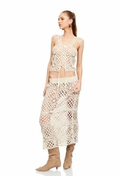 Lioness US Shopify ATZARÓ CROCHET CORSET - ALMOND -Lioness Sales Shop LT88 829 LB88 564 ALMOND 6