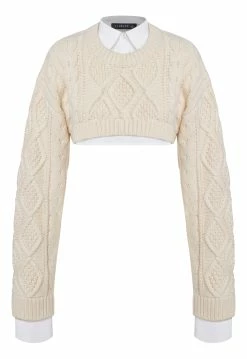 Lioness US Shopify SONNY KNIT CROP - CREAM -Lioness Sales Shop MAY GhostMannequin 026
