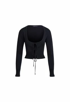 Lioness US Shopify RESURGANCE CROP CARDI - BLACK
